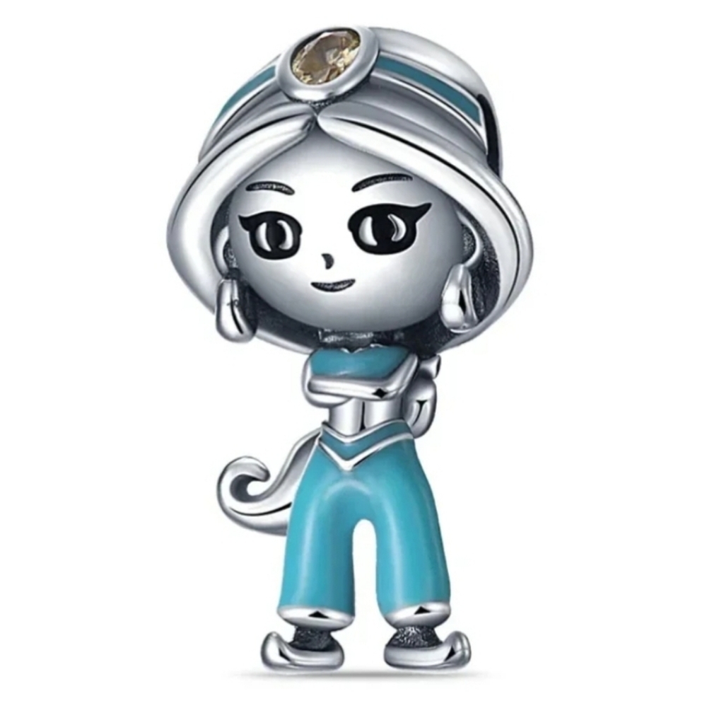 New 925 Silver Charm Disney Princess Jasmine toddler fr Pandora jewelry bracelet
